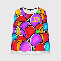 Свитшот мужской Happy Easter, цвет: 3D-белый