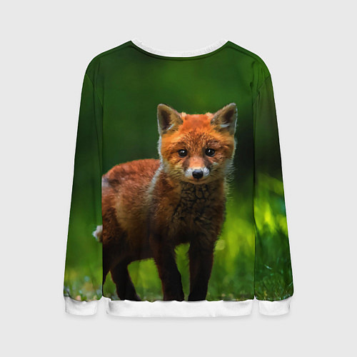 Мужской свитшот Маленький лисенок / 3D-Белый – фото 2