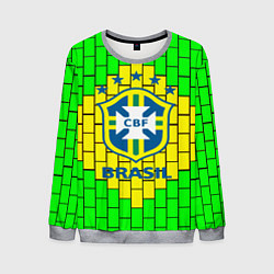 Свитшот мужской Сборная Бразилии, цвет: 3D-меланж