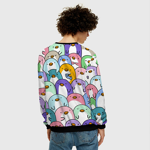 Мужской свитшот Пингвины / 3D-Черный – фото 4