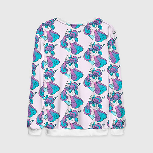 Мужской свитшот Пони узор / 3D-Белый – фото 2