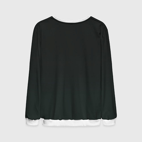 Мужской свитшот Хитрый лис на черном фоне / 3D-Белый – фото 2