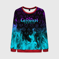 Свитшот мужской GENSHIN IMPACT НЕОНОВЫЙ ОГОНЬ, цвет: 3D-красный