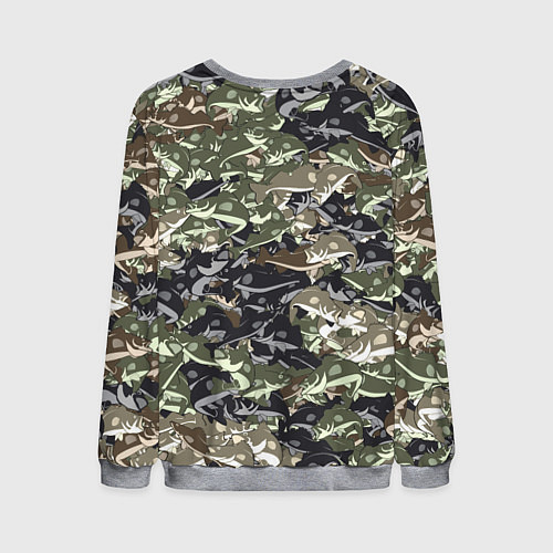 Мужской свитшот Камуфляж для рыбака / 3D-Меланж – фото 2