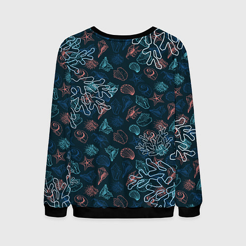Мужской свитшот Ракушки / 3D-Черный – фото 2