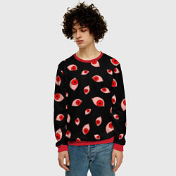 Свитшот мужской Взгляд тьмы, цвет: 3D-красный — фото 2