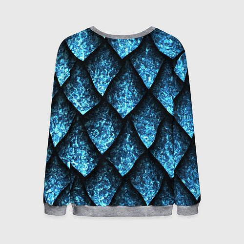 Мужской свитшот Чешуя ледяного дракона / 3D-Меланж – фото 2