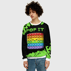 Свитшот мужской Поп Ит Симпл Димпл - Краска, цвет: 3D-белый — фото 2