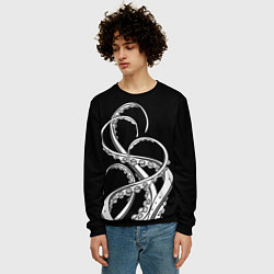 Свитшот мужской Octopus Black and White, цвет: 3D-черный — фото 2