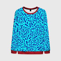 Свитшот мужской Неоновые синие узоры, цвет: 3D-красный