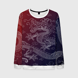 Свитшот мужской Традиционный китайский дракон, цвет: 3D-белый