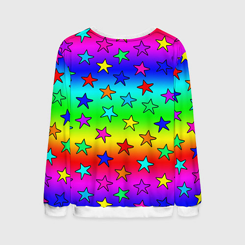 Мужской свитшот Радужные звезды / 3D-Белый – фото 2