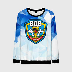 Свитшот мужской День ВДВ, значок, цвет: 3D-черный
