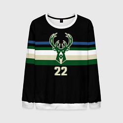 Свитшот мужской Milwaukee Bucks форма Крис Миддлтон, цвет: 3D-белый