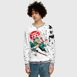 Свитшот мужской Ророноа Зоро пират Соломенной Шляпы, цвет: 3D-меланж — фото 2