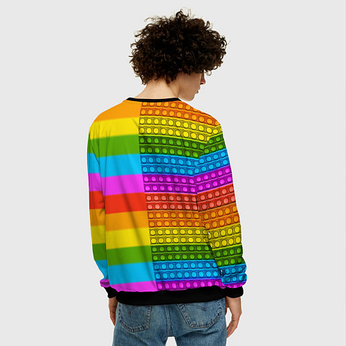 Мужской свитшот POP it вертикальная надпись / 3D-Черный – фото 4