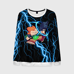 Свитшот мужской Пико Pico Молния, цвет: 3D-белый