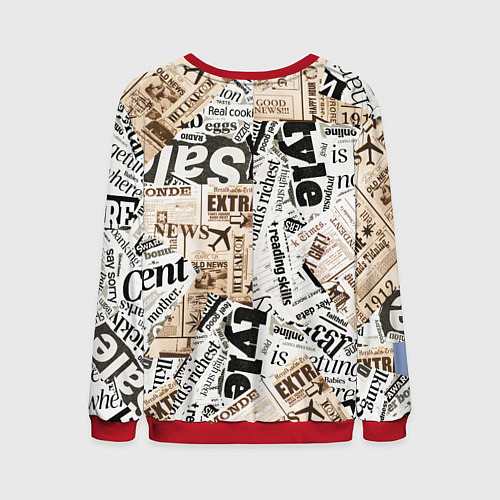 Мужской свитшот Газета / 3D-Красный – фото 2