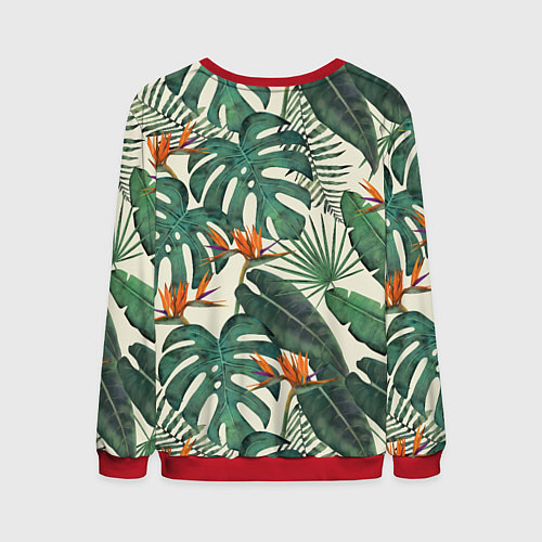 Мужской свитшот Тропический паттерн / 3D-Красный – фото 2