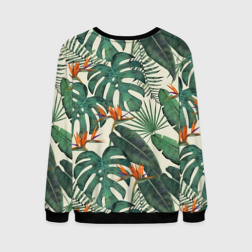 Мужской свитшот Тропический паттерн / 3D-Черный – фото 2