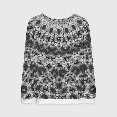 Мужской свитшот Черно белый круглый узор / 3D-Белый – фото 2