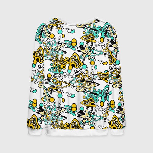 Мужской свитшот Абстрактный современный узор в стиле граффити / 3D-Белый – фото 2