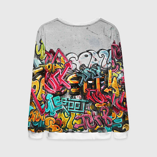 Мужской свитшот Graffiti on the wall / 3D-Белый – фото 2