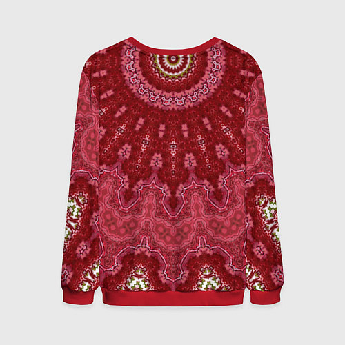 Мужской свитшот Красно-розовый калейдоскоп / 3D-Красный – фото 2