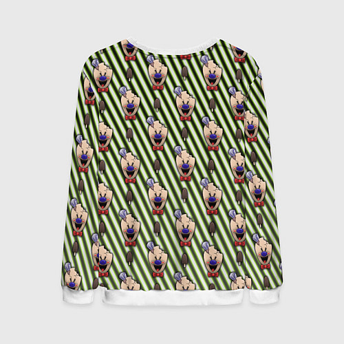 Мужской свитшот ICE SCREAM зеленый паттерн / 3D-Белый – фото 2