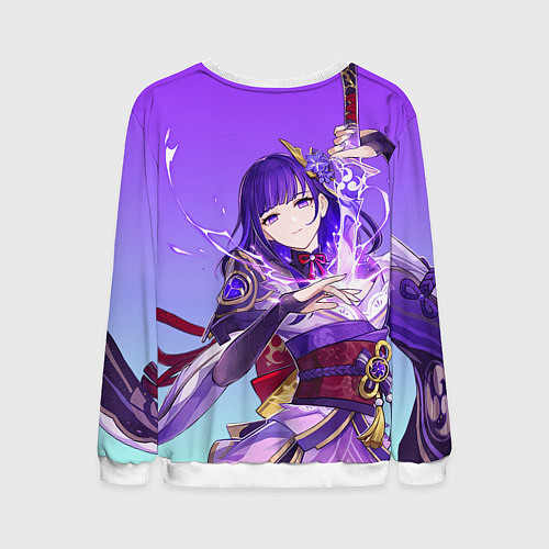 Мужской свитшот Genshin Impact, Сёгун Райдэн / 3D-Белый – фото 2
