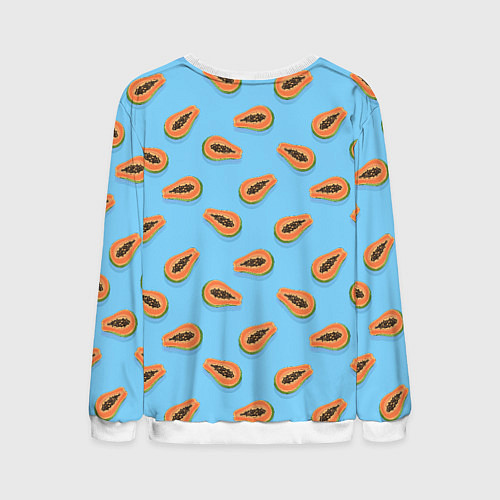 Мужской свитшот Папайа паттерн / 3D-Белый – фото 2