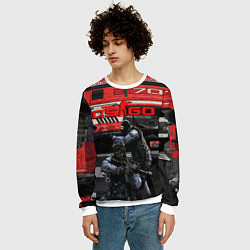 Свитшот мужской Skin agressor cs go, цвет: 3D-белый — фото 2