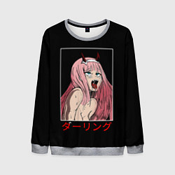 Свитшот мужской Зеро ту ahegao франкс, цвет: 3D-меланж