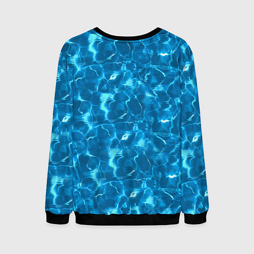 Мужской свитшот Текстура Воды Море / 3D-Черный – фото 2