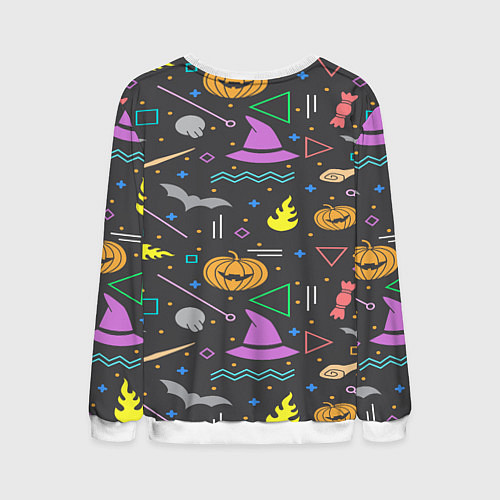 Мужской свитшот Уютный Halloween / 3D-Белый – фото 2