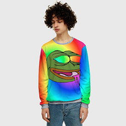 Свитшот мужской Pepe rainbow, цвет: 3D-меланж — фото 2