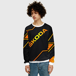 Свитшот мужской Skoda Gold Шкода, цвет: 3D-белый — фото 2
