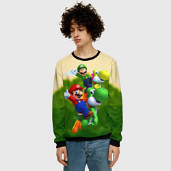 Свитшот мужской 3DMario, цвет: 3D-черный — фото 2