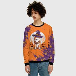 Свитшот мужской Корги на хэллоуине, цвет: 3D-черный — фото 2