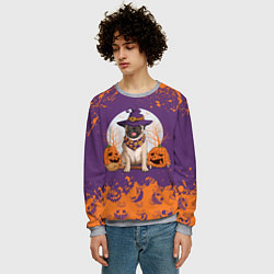 Свитшот мужской Мопс на хэллоуин, цвет: 3D-меланж — фото 2