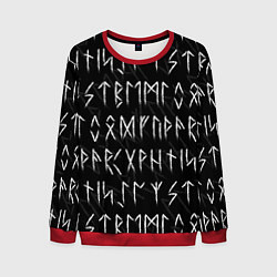 Свитшот мужской СЛАВЯНСКИЕ СКАНДИНАВСКИЕ РУНЫ РУНИЧЕСКИЙ АЛФАВИТ, цвет: 3D-красный
