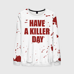 Свитшот мужской Blood have a killer day Dexter, цвет: 3D-белый