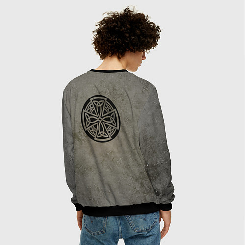 Мужской свитшот Волк Мы с тобой одной крови / 3D-Черный – фото 4