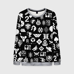Свитшот мужской DESTINY 2 PATTERN GAME LOGO ДЕСТИНИ 2 ПАТТЕРН СИМВ, цвет: 3D-меланж