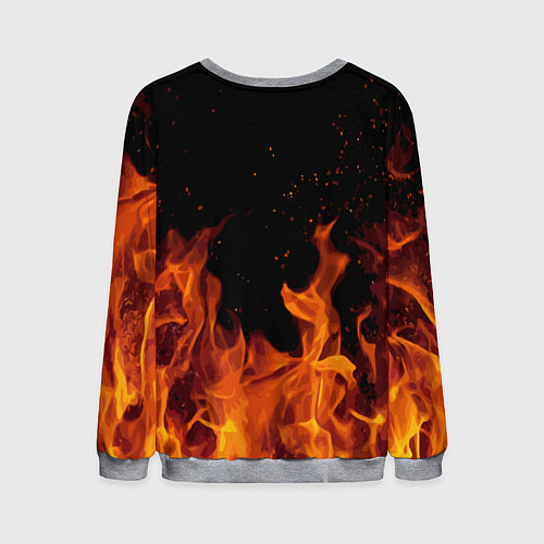 Мужской свитшот ROBLOX FIRE РОБЛОКС ОГОНЬ ПОЖАРНЫЙ / 3D-Меланж – фото 2
