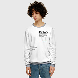 Свитшот мужской NASA БЕЛАЯ ФОРМА, цвет: 3D-меланж — фото 2