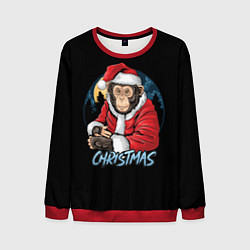 Свитшот мужской CHRISTMAS обезьяна, цвет: 3D-красный