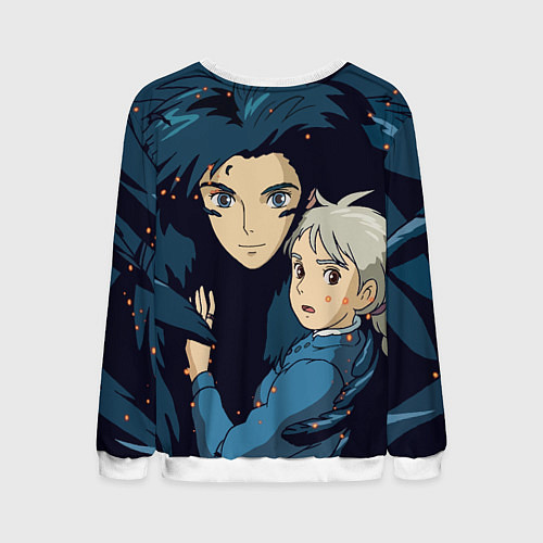 Мужской свитшот Ходячий замок Софи и Хаул летят / 3D-Белый – фото 2