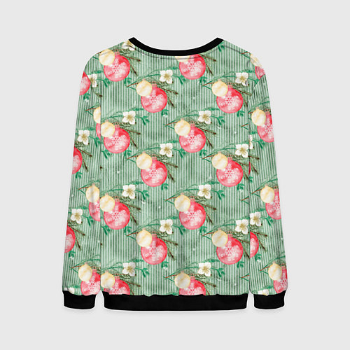 Мужской свитшот Елочные игрушки шары / 3D-Черный – фото 2