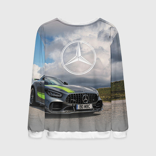 Мужской свитшот Mercedes V8 Biturbo Racing Team AMG / 3D-Белый – фото 2